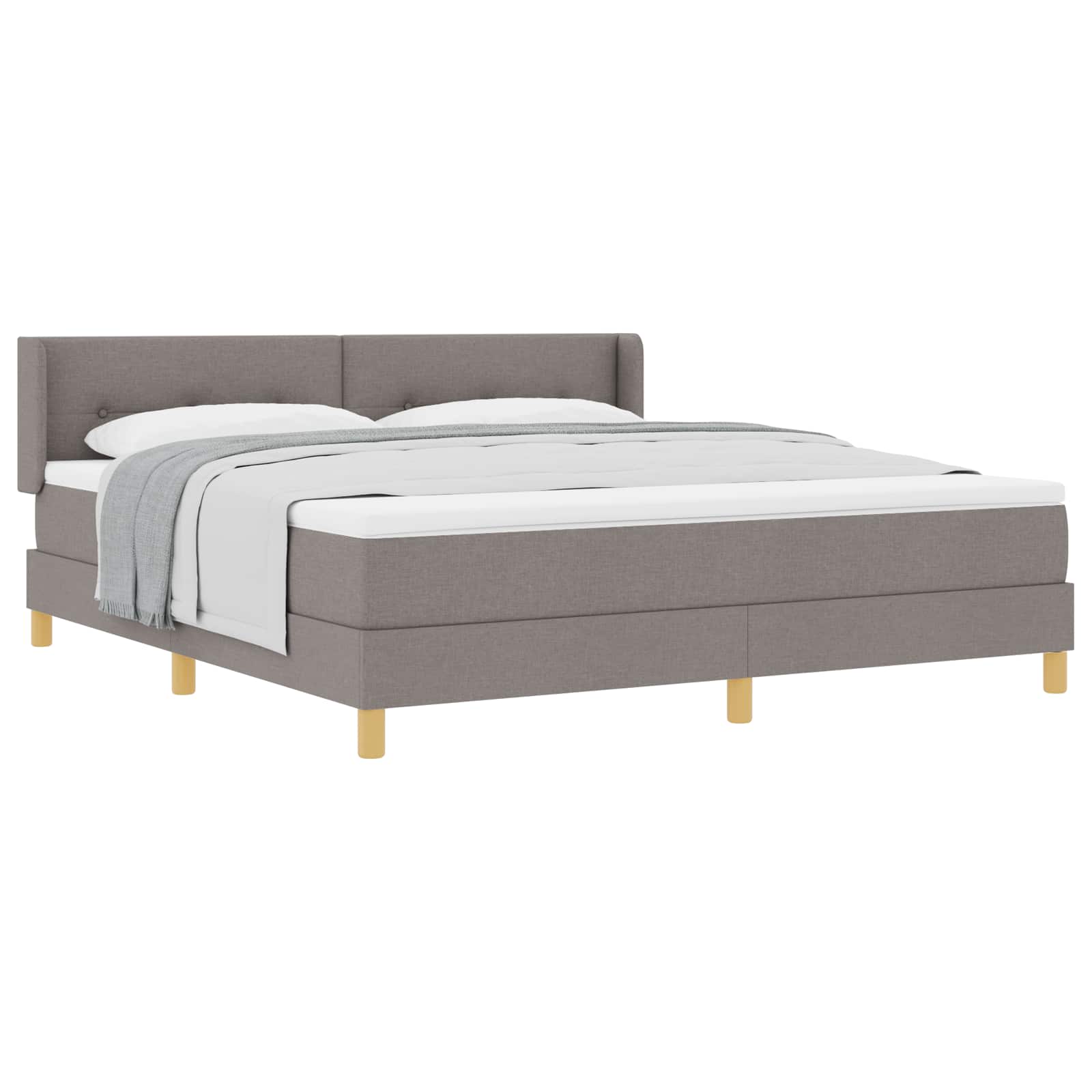 Postel S Boxspringem S Čelo Taupe 200 X 180 Cm Textil
