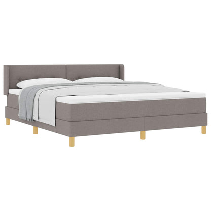 Postel S Boxspringem S Čelo Taupe 200 X 180 Cm Textil