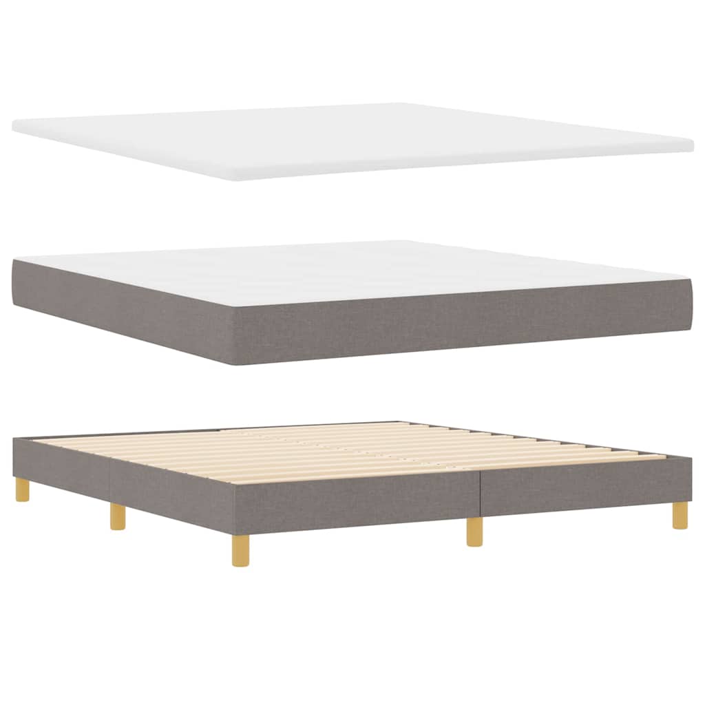 Postel S Boxspringem S Čelo Taupe 200 X 180 Cm Textil