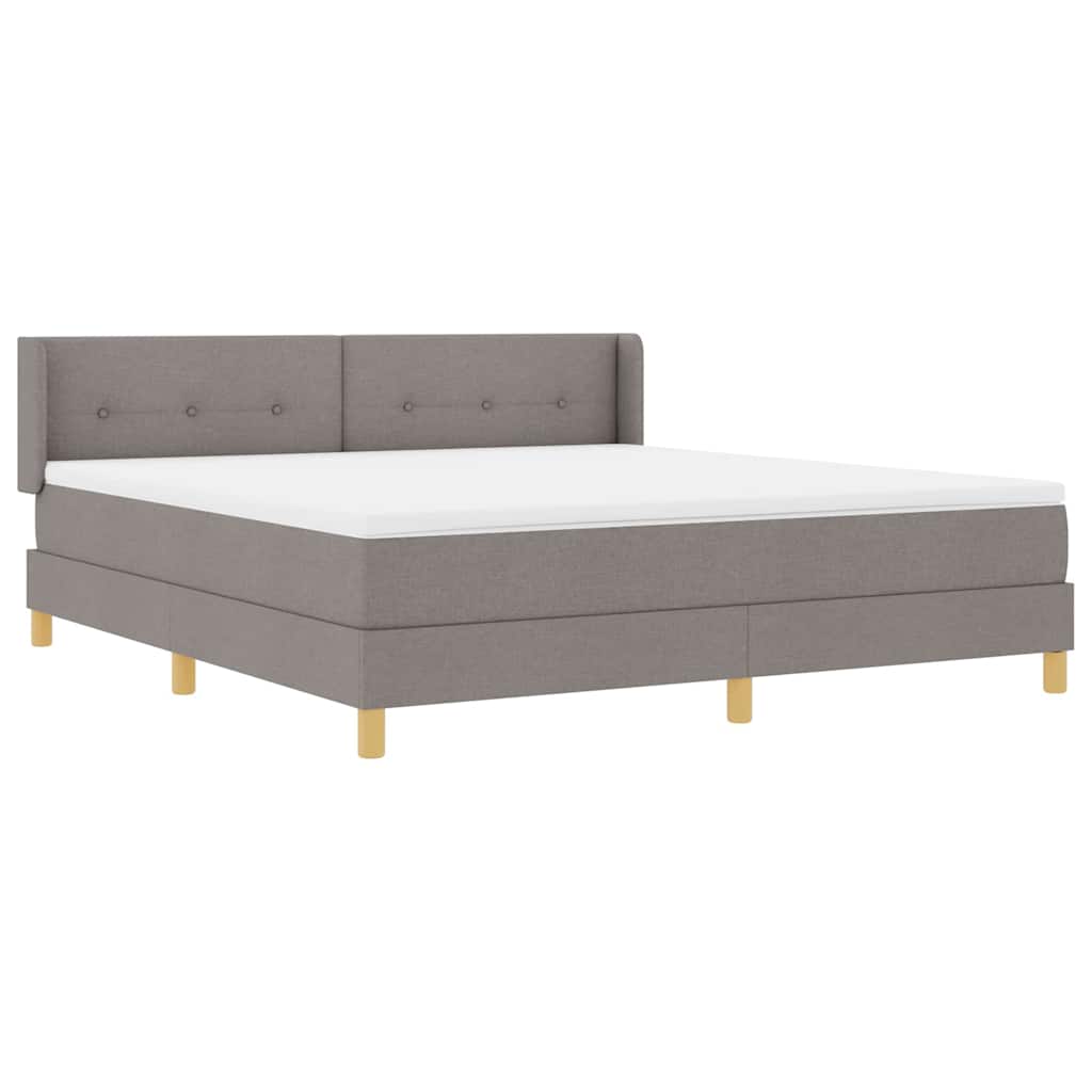 Postel S Boxspringem S Čelo Taupe 200 X 180 Cm Textil