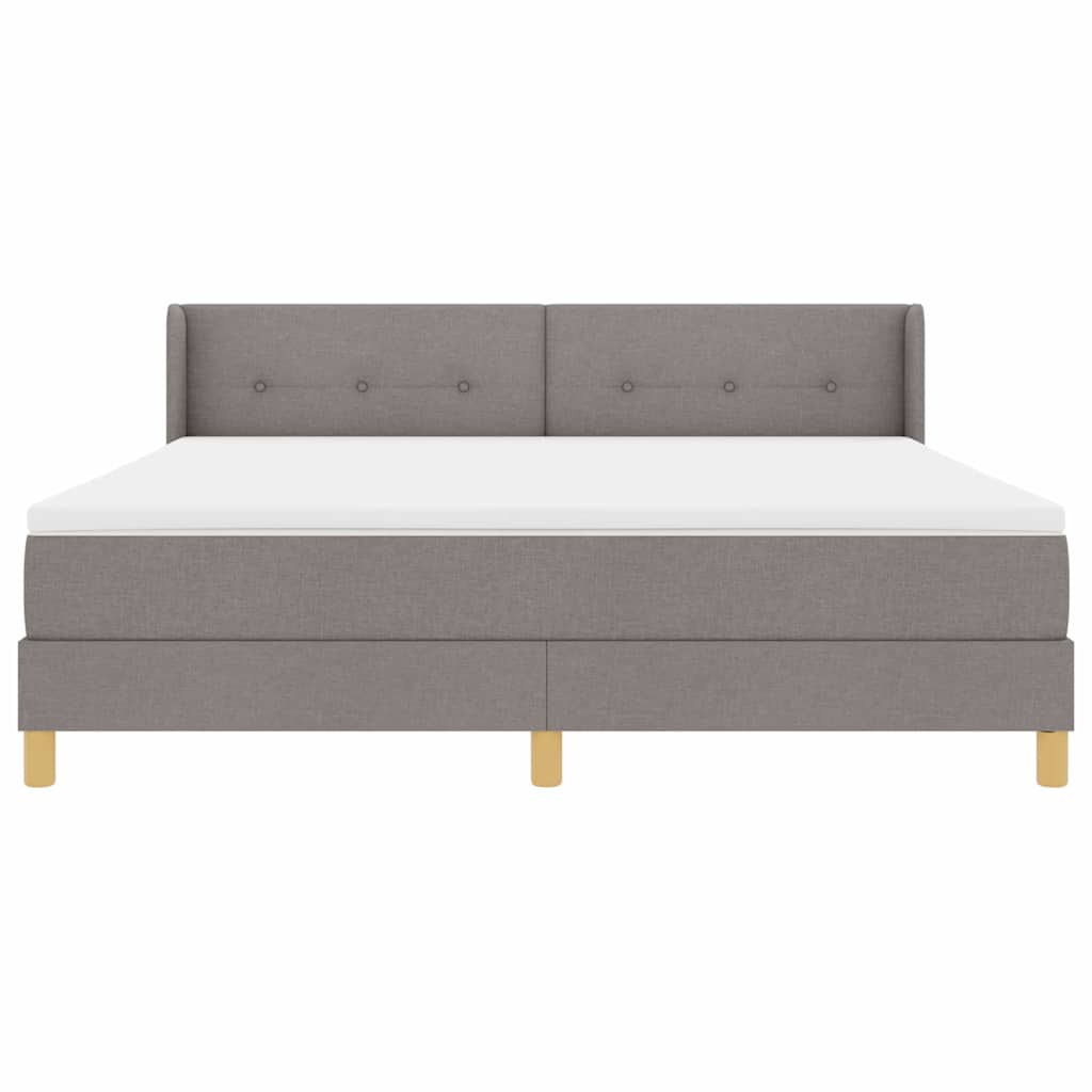 Postel S Boxspringem S Čelo Taupe 200 X 180 Cm Textil