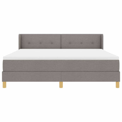Postel S Boxspringem S Čelo Taupe 200 X 180 Cm Textil