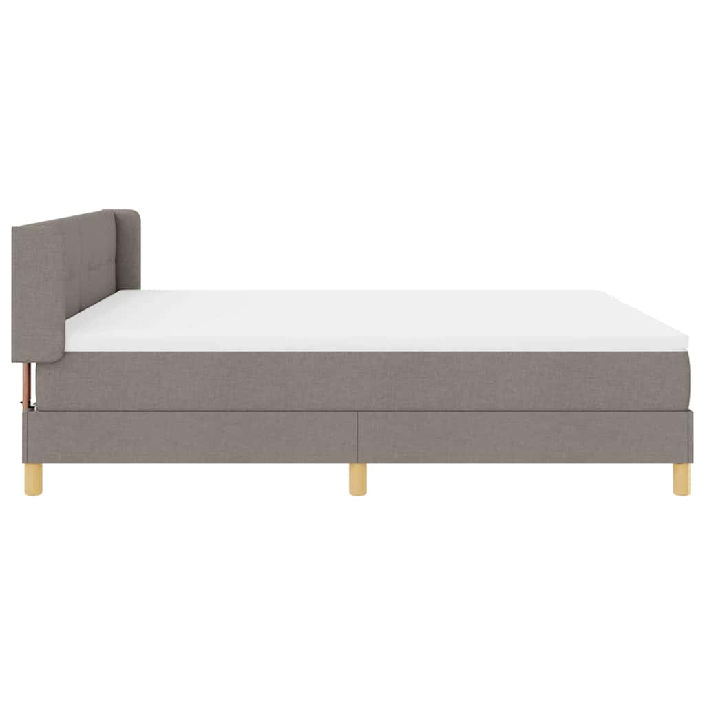 Postel S Boxspringem S Čelo Taupe 200 X 180 Cm Textil