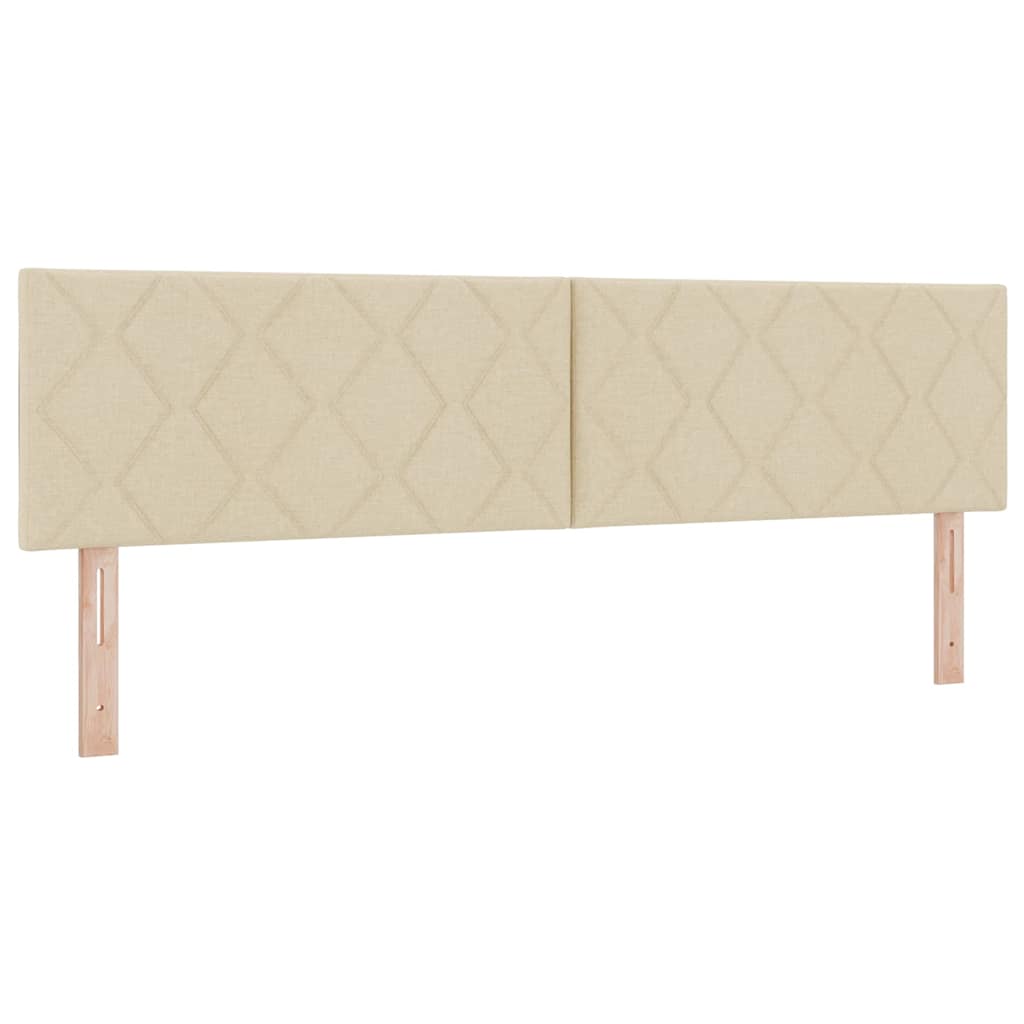 Postel S Boxspringem S Čelo Krémová 200 X 180 Cm Textil