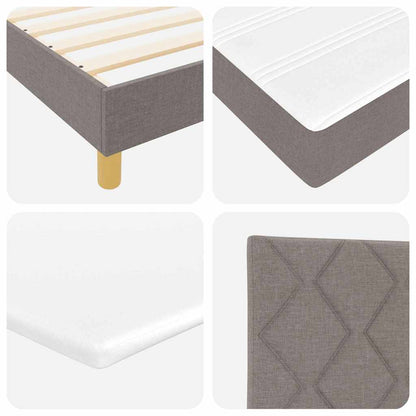 Postel S Boxspringem S Polštářem Taupe 200 X 200 Cm Textil