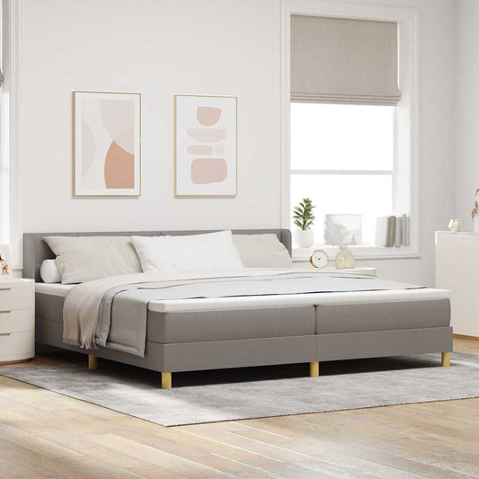 Postel S Boxspringem S Polštářem Taupe 200 X 200 Cm Textil