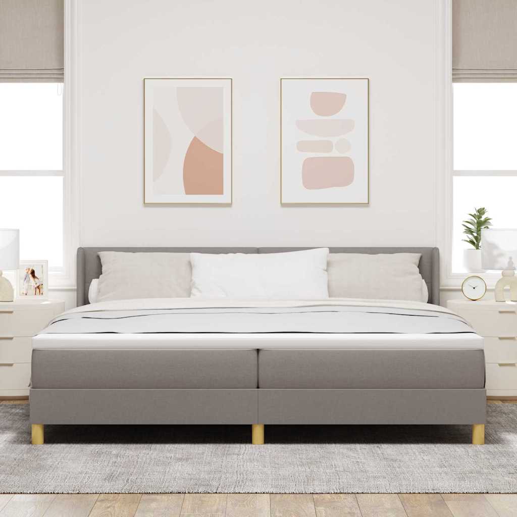 Postel S Boxspringem S Polštářem Taupe 200 X 200 Cm Textil