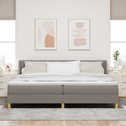 Postel S Boxspringem S Polštářem Taupe 200 X 200 Cm Textil