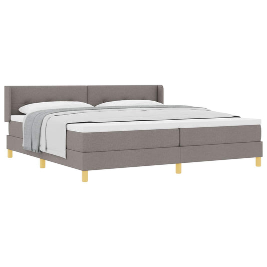 Postel S Boxspringem S Polštářem Taupe 200 X 200 Cm Textil
