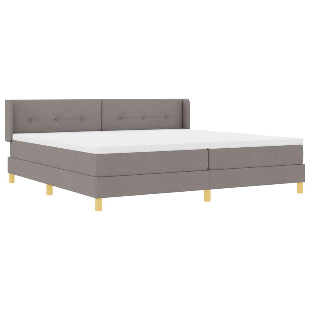 Postel S Boxspringem S Polštářem Taupe 200 X 200 Cm Textil