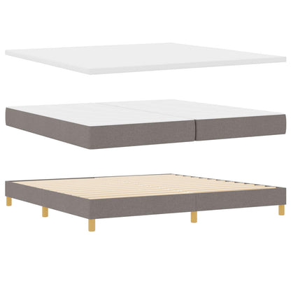 Postel S Boxspringem S Polštářem Taupe 200 X 200 Cm Textil