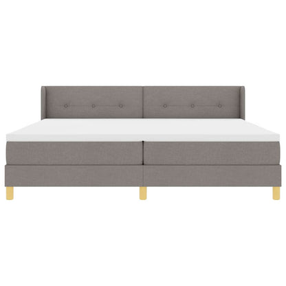 Postel S Boxspringem S Polštářem Taupe 200 X 200 Cm Textil