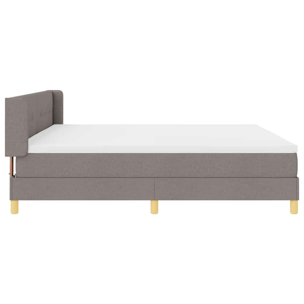 Postel S Boxspringem S Polštářem Taupe 200 X 200 Cm Textil