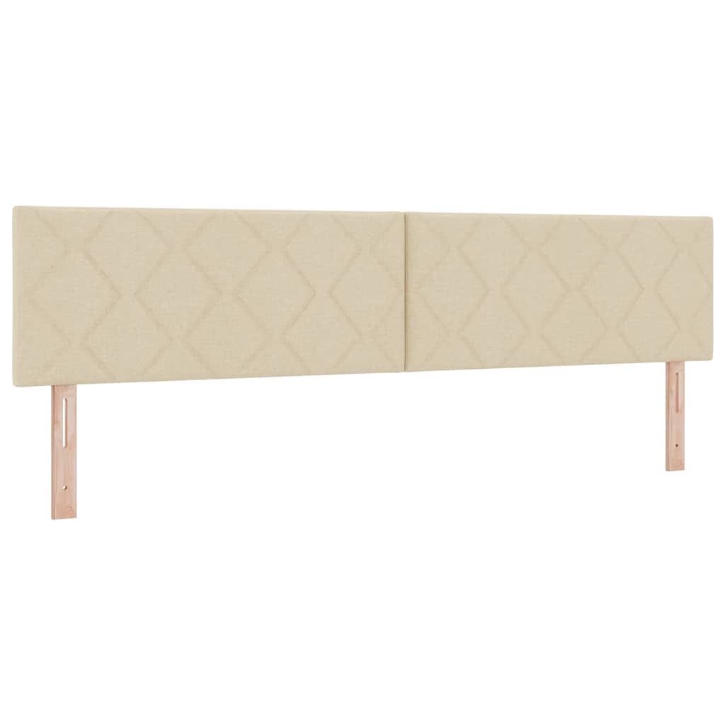 Postel S Boxspringem S Čelo Krémová 200 X 200 Cm Textil