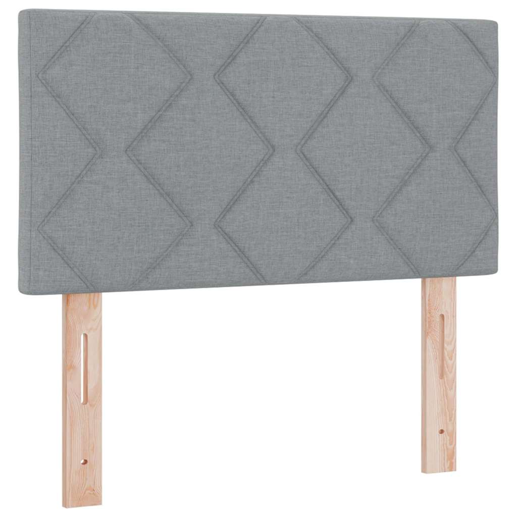 Postel S Boxspringem S Čelo Světle Šedá 200 X 80 Cm Textil