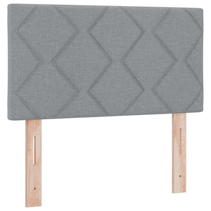 Postel S Boxspringem S Čelo Světle Šedá 200 X 80 Cm Textil