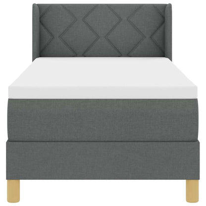 Postel S Boxspringem S Polštářem Tmavě Šedá 200 X 80 Cm Textil