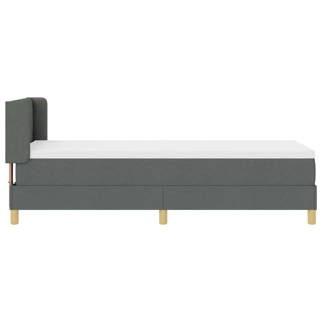Postel S Boxspringem S Polštářem Tmavě Šedá 200 X 80 Cm Textil
