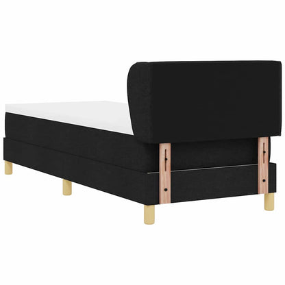 Postel S Boxspringem S Čelo Černá 200 X 80 Cm Textil