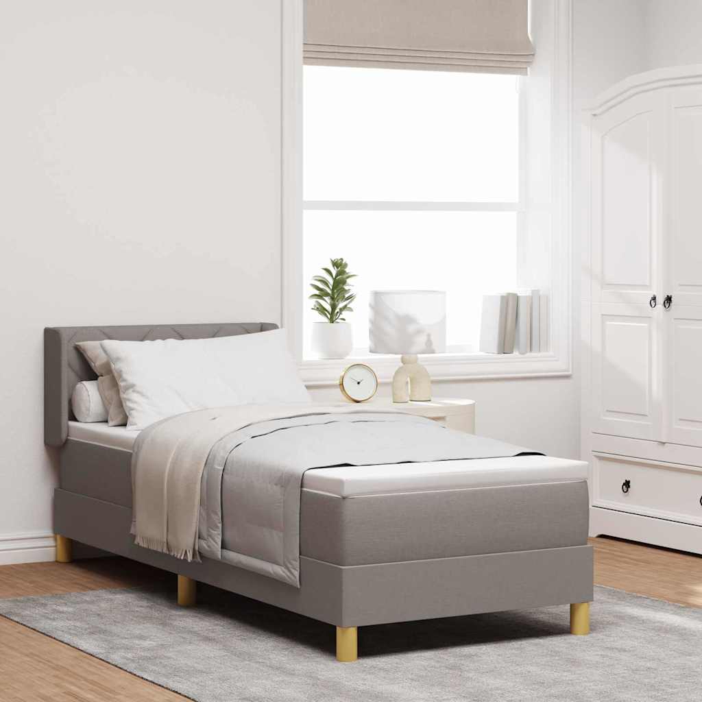 Postel S Boxspringem S Polštářem Taupe 200 X 80 Cm Textil