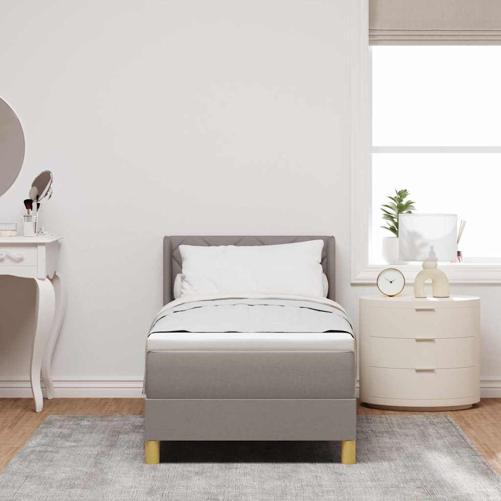 Postel S Boxspringem S Polštářem Taupe 200 X 80 Cm Textil