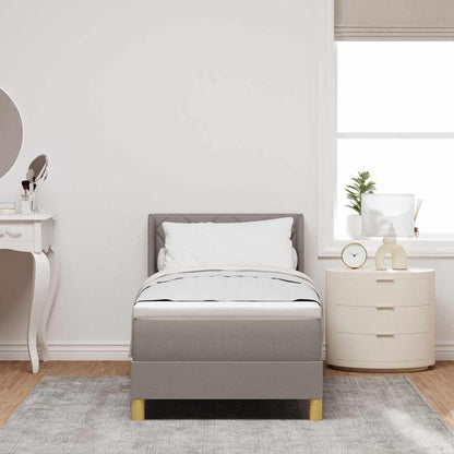 Postel S Boxspringem S Polštářem Taupe 200 X 80 Cm Textil