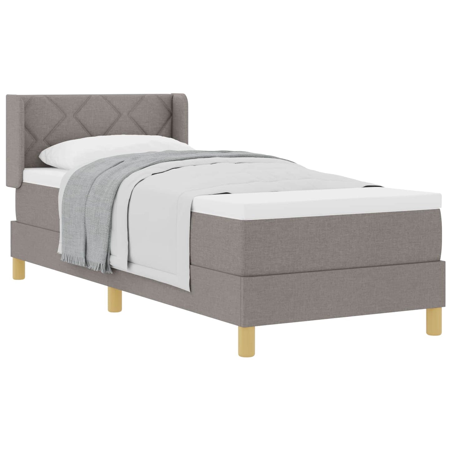 Postel S Boxspringem S Polštářem Taupe 200 X 80 Cm Textil