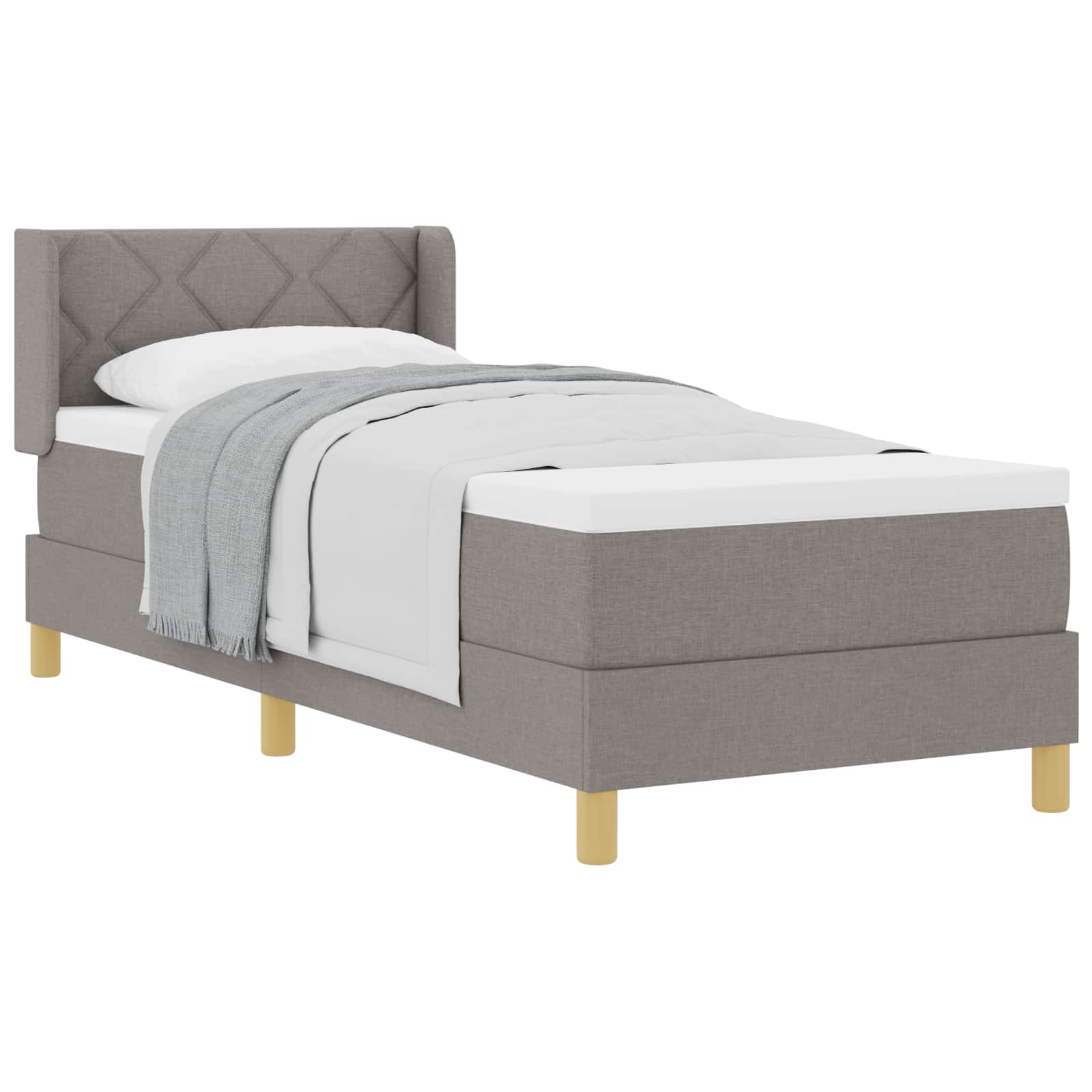 Postel S Boxspringem S Polštářem Taupe 200 X 80 Cm Textil