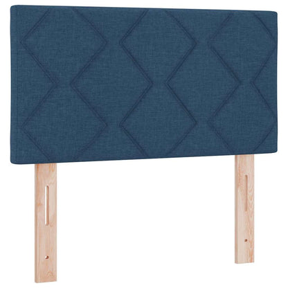 Postel S Boxspringem S Čelo Modrá 200 X 80 Cm Textil