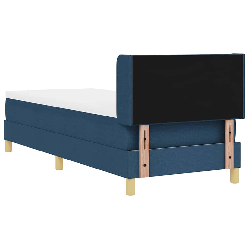 Postel S Boxspringem S Čelo Modrá 200 X 80 Cm Textil