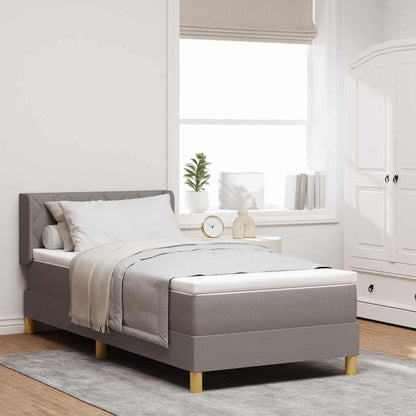 Postel S Boxspringem S Čelo Taupe 200 X 90 Cm Textil