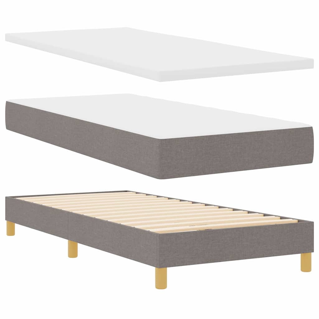 Postel S Boxspringem S Čelo Taupe 200 X 90 Cm Textil