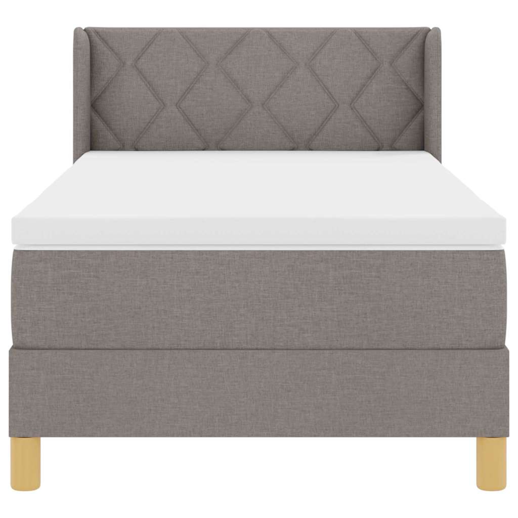 Postel S Boxspringem S Čelo Taupe 200 X 90 Cm Textil