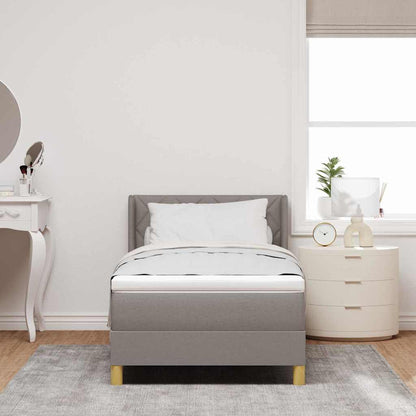 Postel S Boxspringem S Čelo Taupe 200 X 100 Cm Textil
