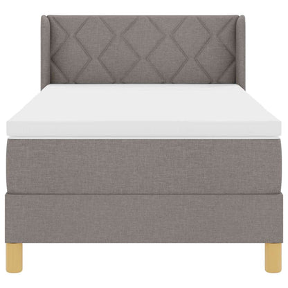 Postel S Boxspringem S Čelo Taupe 200 X 100 Cm Textil