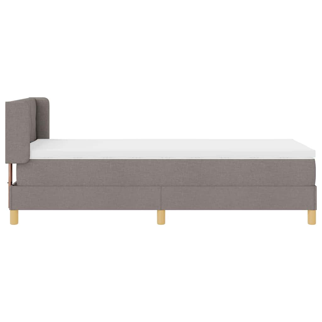 Postel S Boxspringem S Čelo Taupe 200 X 100 Cm Textil