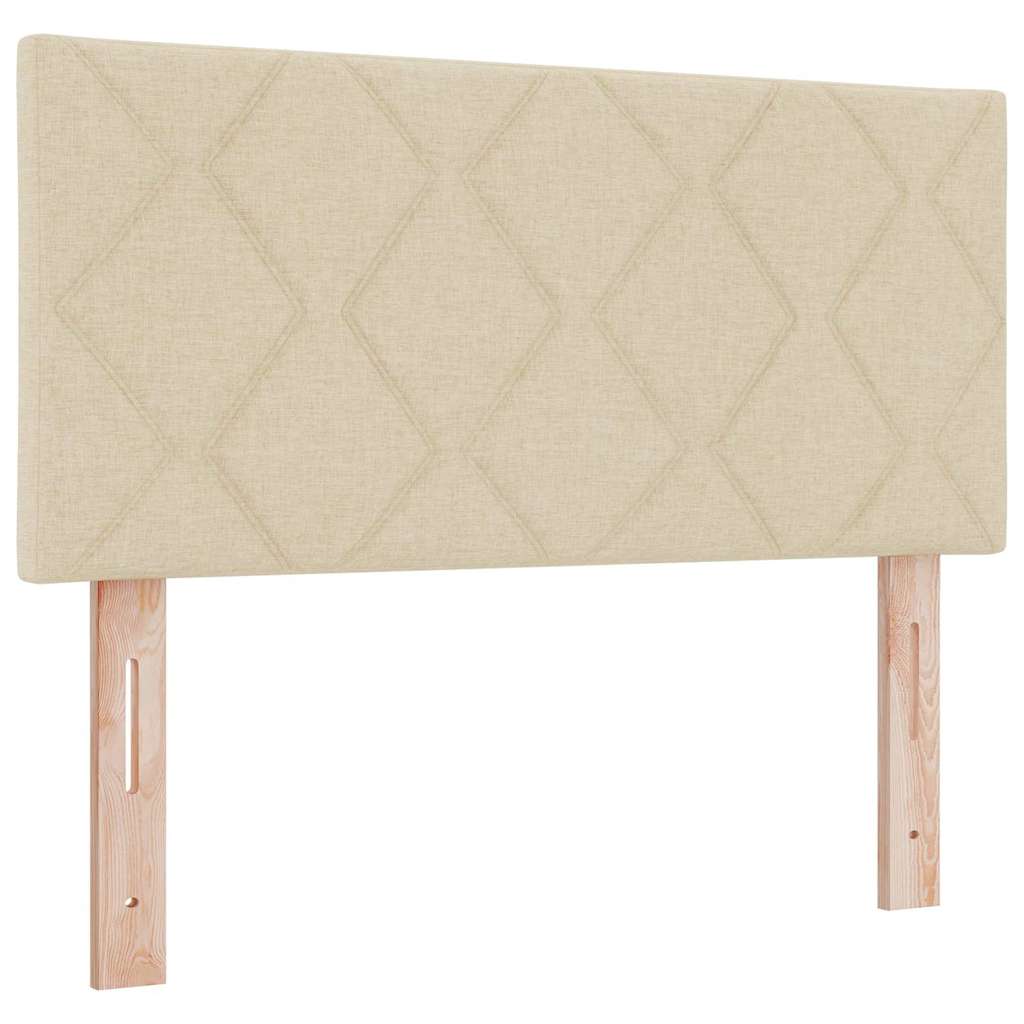 Postel S Boxspringem S Čelo Krémová 200 X 100 Cm Textil