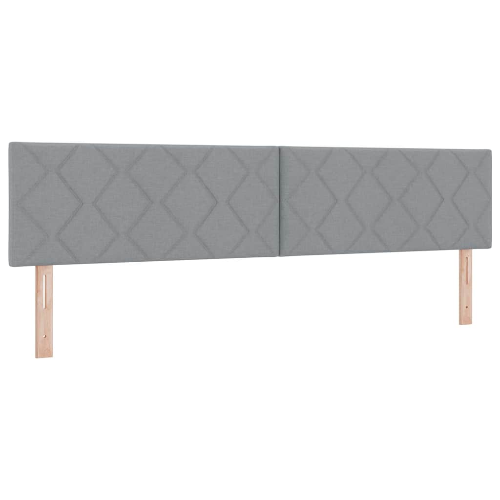 Postel S Boxspringem S Čelo Světle Šedá 200 X 200 Cm Textil
