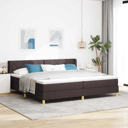 Postel S Boxspringem S Čelo Tmavě Hnědá 200 X 200 Cm Textil