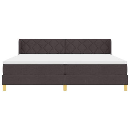 Postel S Boxspringem S Čelo Tmavě Hnědá 200 X 200 Cm Textil