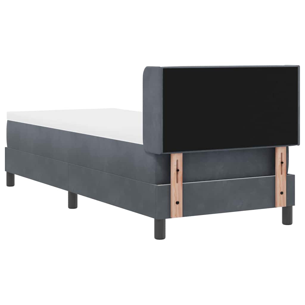 Postel S Boxspringem S Čelo Tmavě Šedá 200 X 80 Cm Samet