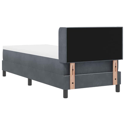 Postel S Boxspringem S Čelo Tmavě Šedá 200 X 80 Cm Samet