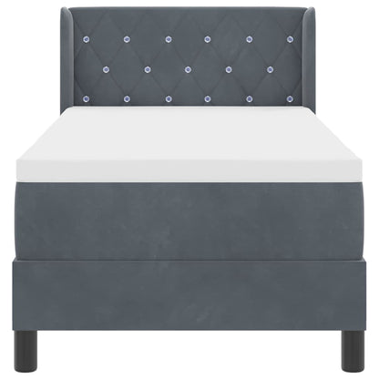 Postel S Boxspringem S Čelo Tmavě Šedá 200 X 80 Cm Samet