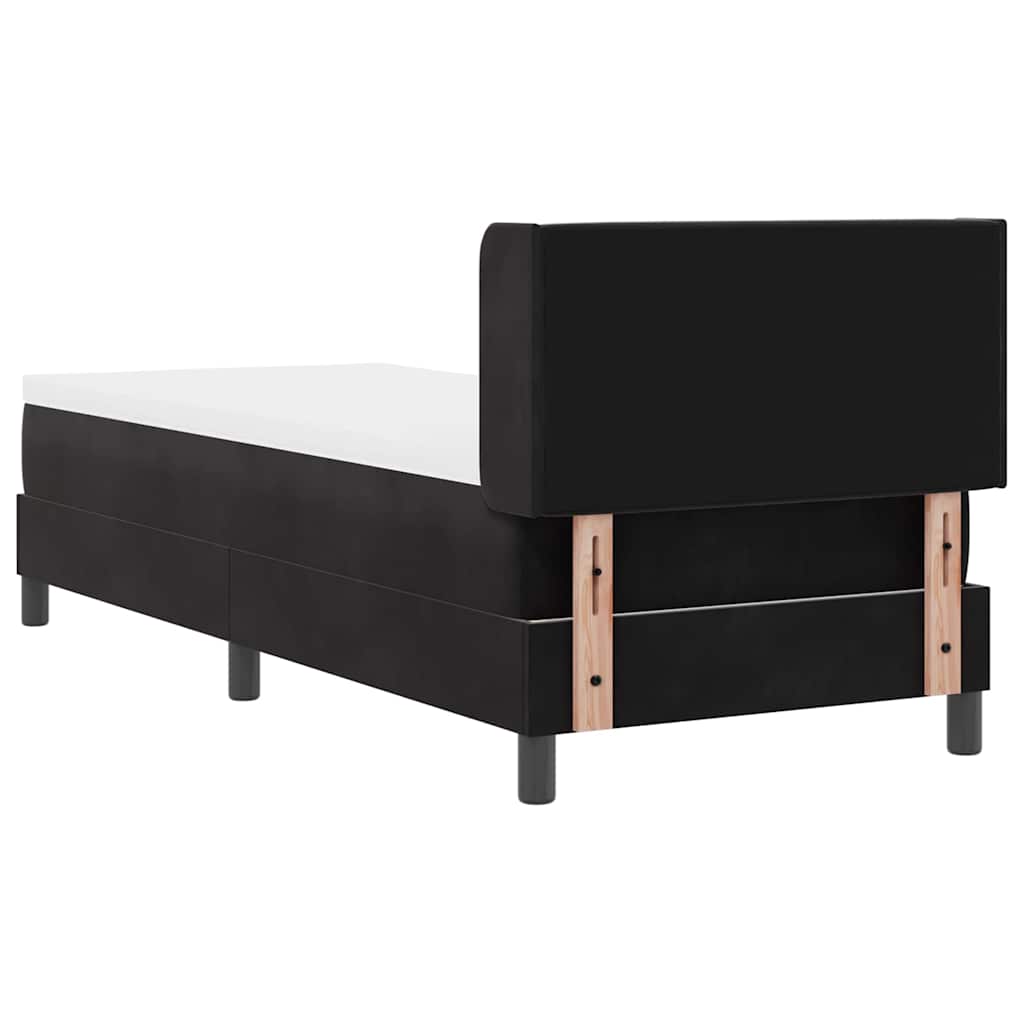 Postel S Boxspringem S Čelo Černý 200 X 80 Cm Samet
