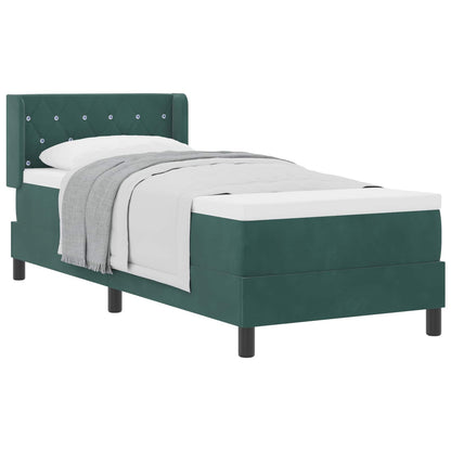 Postel S Boxspringem S Čelo Tmavě Zelená 200 X 80 Cm Samet