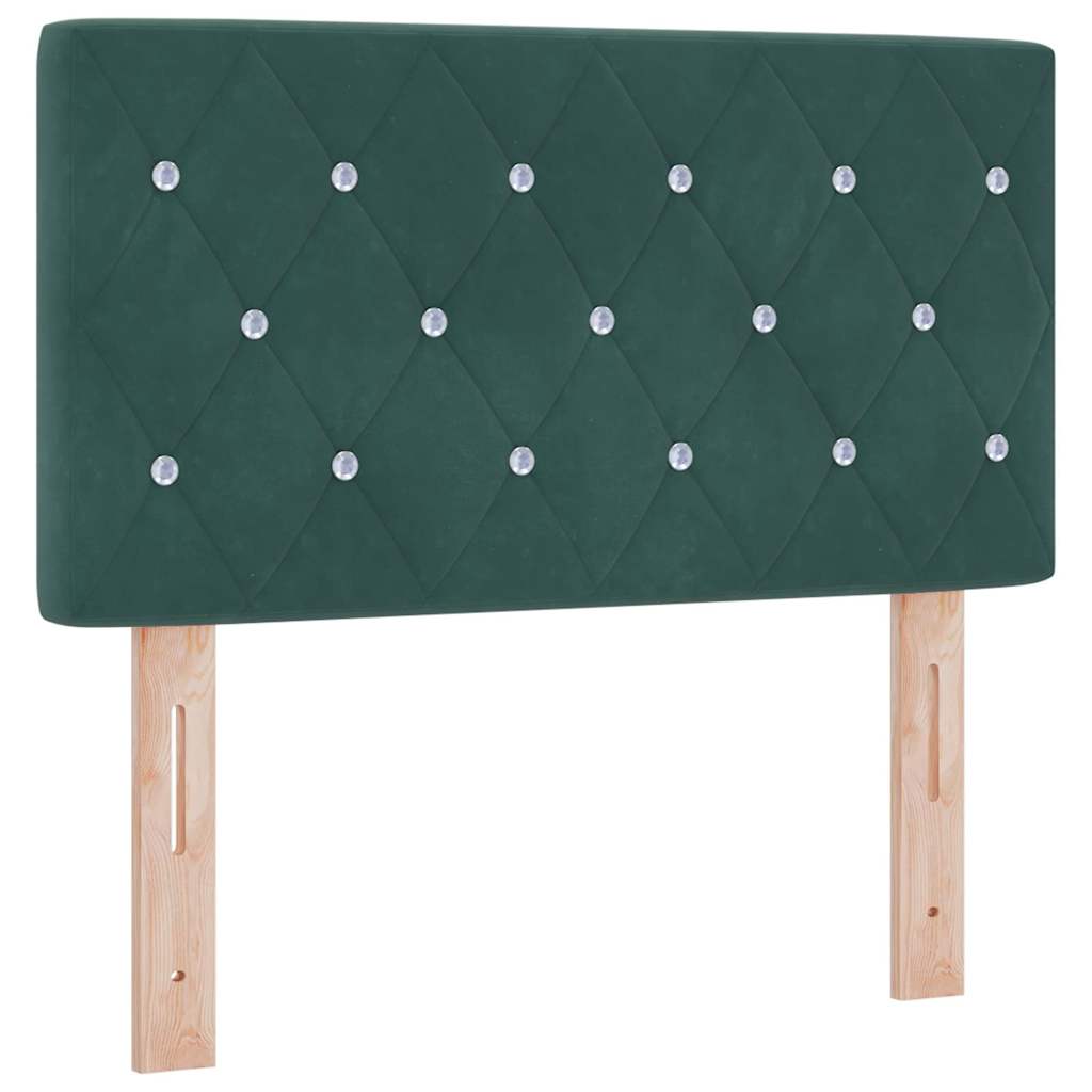 Postel S Boxspringem S Čelo Tmavě Zelená 200 X 80 Cm Samet