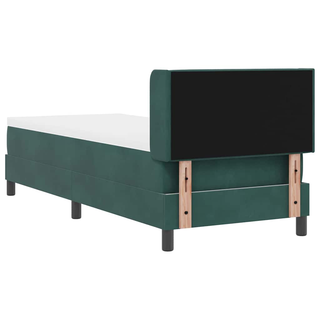 Postel S Boxspringem S Čelo Tmavě Zelená 200 X 80 Cm Samet