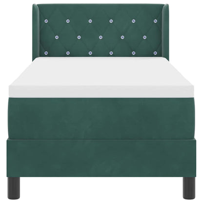 Postel S Boxspringem S Čelo Tmavě Zelená 200 X 80 Cm Samet