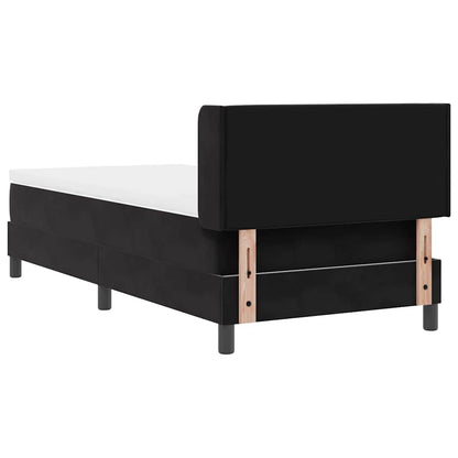 Postel S Boxspringem S Čelo Černý 200 X 90 Cm Samet