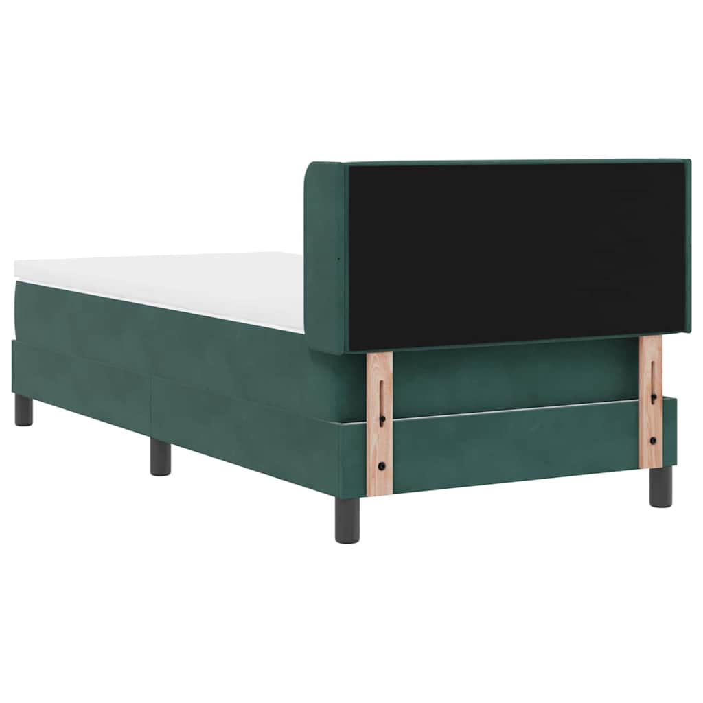 Postel S Boxspringem S Čelo Tmavě Zelená 200 X 90 Cm Samet